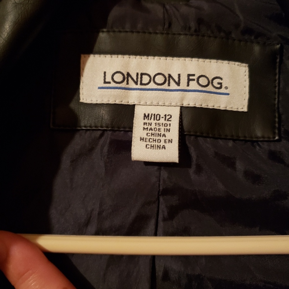 Girl's London Fog Faux Leather Jacket - Picture 6 of 6